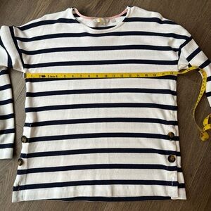 Boden Navy/white striped Tee, Size 4